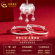 Chinese gold and silver bracelet baby long life lock set for children's silver bracelet baby silver jewelry newborn full moon gift [Smart] set about 28g