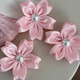 Su Chun Korean gentle girlish atmosphere pink satin cherry hair clip headdress temperament high-end versatile edge clip pink-flower hair clip brooch 0 pieces
