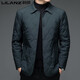 Lilang Men's Cotton Jacket Winter Lightweight Warm Lapel Middle-aged Cotton Jacket Business Men's Jacket Cotton Jacket 9602 Navy Blue L 170