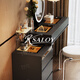 KSALOY Italian dressing table and drawer integrated bedroom small apartment storage cabinet light luxury high-end dressing table jewelry display cabinet warm white dressing table + 0.5 meter three drawer cabinet + LED round mirror + acrylic chair 100cm dressing table overall solid wood multi-layer