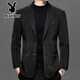 Playboy suit jacket men's autumn and winter velvet thickened woolen chenille high-end men's casual suit jacket gray M 170