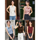 Fanshiman Apricot Commuting Sleeveless Shirt Women's 2025 Autumn New Style Bottoming Shirt Lapel Vest Top A2871 Brown Brown XL (Recommended 120-130 Jin Jin equals 0.5 kg)