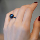 Tanzanite Black Gold Ring Dark Sugar Tower Tanzanite Blue Hao Stone Ring Fashion Niche Creative Trend Opening Adjustable