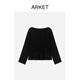 ARKET Women's Pleated Waist Belted Long-Sleeved Top Black Autumn New Style 1324552001 Black XXS 155/76A 32