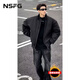 NSFG American bomber jacket autumn men's bomber winter shoulder workwear short cotton thickened baseball uniform black cotton style XL (145-165Jin Jin equals 0.5kg)