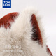 TonLion 2025 New Cute Fox New Year Red Plush Hat Scarf Gloves One-piece Women's Winter Lei Feng Hat Burgundy
