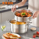 Ten Billion Bear Steamer household food grade 316 stainless steel multi-layer steamer enlarged and thickened induction cooker gas large capacity steamer three-layer steamer 316 food steel double bottom 28cm