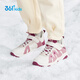 361 Children's Cotton Shoes 2025 Winter Women's Large Leather and Velvet Warm Cushioning and Wear-Resistant Sports Shoes White 36