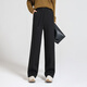 Everyday wide-leg pants for women in autumn and winter, new thickening, lazy style, slimming, high-waisted, straight-leg pants for small people 007 black 2XL