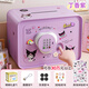 Kakaman children's toy piggy bank boys and girls birthday gift safe 8-12 years old 7-10-14 years old password box advanced purple - password fingerprint piggy bank - rechargeable model comes with stickers children's piggy bank can be deposited and removed