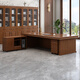 Rongxing Jiarui all solid wood boss office desk and chair combination president office manager desk new Chinese style supervisor desk office furniture executive desk 1.8 m boss desk oak all solid wood delivery and installation