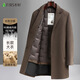 Shanshan Down Liner Wool Coat Men's Mid-Length Autumn and Winter Suit Collar Woolen Coat Woolen Winter Jacket Brown XL