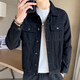 ROYAL PALM POLO SPORTS CLUB Spring and Autumn Black Denim Jacket Men's Casual Fashion Korean Style Men's Jacket Jacket Men's Lapel Retro Trend Black-940 Styles XL