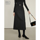 Late White New Product 2025 Autumn Fashion Casual Skirt Straight Solid Color Wool Skirt Without Belt Dark Gray L