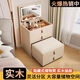 Small apartment solid wood dressing table bedroom modern simple high-end folding stool drawer two-in-one dressing table delivery upstairs + installation package solid wood material 1.6 thick back plate white 78cm + smart LED mirror + wheeled makeup stool