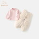 Banxidi girls suit autumn and winter 2025 new children's overalls winter baby clothes baby plus velvet quilted children's clothing pink 100