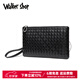 Walker Shop Herren Clutch Bag Handtasche 2025 Neue Herrenbeutel echte Leder -Herrenhandtasche weiche Lederumschlagbeutel Business Casual Leder Schwarz klein (25 cm*15 cm)