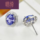 Xiqi 24 carat tanzanite diamond stud earrings set with colored gemstone earrings blue colored gemstone earrings blue