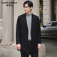 Angel Bird mid-length woolen coat men's business casual pure wool coat KEBS253031U Obsidian Black L-48