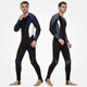 Sharbat quick-drying sun protection wetsuit men's one-piece long-sleeved trousers full-body swimsuit large size surfing and snorkeling wetsuit 1330 blue and black L 50-60KG