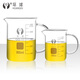 HUANQIUU Global Glass Beaker with Handle High Temperature Resistance to Drink Water Large Small 500ml Chemical Laboratory Experimental Equipment with Scale Household Water Cup with Handle Beaker with Handle