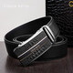 Cohnim kevin luxury leather men's belt automatic buckle trouser belt as a Valentine's Day birthday gift for father, husband and boyfriend ck06665 black belt with silver buckle out of stock