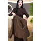 Pierre Cardin elegant thickened two-piece dress for women 2025 autumn and winter new lady mother dress suit skirt coffee color two-piece suit L recommended 101-110 Jin Jin equals 0.5 kg