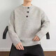 Playboy (PLAYBOY) autumn and winter top Korean simple Henry collar sweater men's trendy brand INS pullover bottoming sweater light gray M
