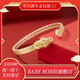 BABE BOBBI pure silver 9999 gold-painted Pixiu copper coin open bracelet Chinese style jewelry sterling silver bracelet gift silver bracelet bracelet gold-painted Pixiu bracelet 23g