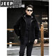 JEEP SPIRIT Reversible 100% Genuine Wool Sheep Shear Coat Men's Fur One-piece Lamb Fur Jacket Hooded Thick Tan M 100-120Jin Jin equals 0.5 kg
