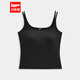 IEF/Aiyifu Chest Wrap 2025 Early Autumn New Korean Style Simple Solid Color Inner and Outerwear Vest Top with Breast Pad Black One Size