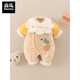 Semir children's newborn baby clothes thickened jumpsuit newborn male and female baby warm cotton jacket suit outing clothes cuddler cotton clothes blue 66cm