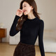Shexi (Srcr) pure wool sweater for women, short high-waisted sweater with autumn and winter style small knitted bottoming top