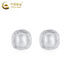 CHINA GOLD PT950 platinum sugar cube earrings for women, brushed geometric high-end Valentine's Day birthday gift for girlfriend and wife, platinum sugar cube earrings, one pair, about 2.8g
