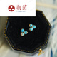 CHAUIYIN Chao Yin Gold Australian Opal Stud Earrings Round Opal Gold Heart Shape Colorful Opal Women's Earrings Versatile Day Decoration Versatile Daily Decoration