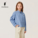 POLOWALK children's clothing girls' long-sleeved shirt 2026 new girls' long-sleeved shirt blue 120 cm