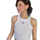 ALO YOGA Internet celebrity letter small mark Ken Bean same style sleeveless racer vest slim slim short threaded yoga female white XS