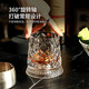 Muke crystal bottom rotating whiskey glass, high-end homewares, office tumbler, beer glass, rotating wine glass (ice flower style) glass base rotating cup