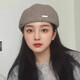 Korean style versatile beret for women 2025 autumn and winter new style elegant reverse wear forward hat retro wool painter hat mocha color M (56-58cm)