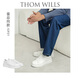 THOM WILLS Lei Jun's same style thick-soled white shoes men's height-increasing genuine leather casual shoes white G931-1 6.5/39 size