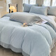 Mercury series home textile high-end carved milk velvet four-piece set 2025 winter new thickened warm coral velvet plus baby blue + star gray bed sheet style 1.8m four-piece set