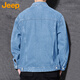 Jeep (JEEP) denim jacket men's autumn and winter men's work jacket black casual versatile top men's black XL