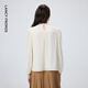 Langzi acetic acid French style lace shirt lace stitching puff sleeves commuter top 2026 spring new style off-white S