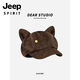 JEEP2025 new cute cat ear brown octagonal hat for women in autumn and winter versatile face-showing small newsboy hat beret trendy cat ear bow patch one size