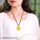 Manla Jade Pei natural beeswax pendant amber water drop necklace men and women raw stone high-end old honey chicken oil yellow pendant genuine beeswax water drop 6-7g amber bead chain
