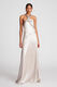 Halston Women's Raelynn Metallic Crepe Gown Champagne 6