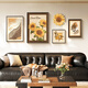 Collection of mid-season antique living room decoration paintings 2025 new sofa background wall hanging paintings French retro sunflower combination mural