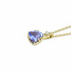 Luanjie natural tanzanite 18K gold triangle pendant gold necklace women's diamond inlaid light luxury jewelry Japanese simple earrings