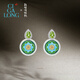 CIGA LONG Dunhuang Museum co-branded Baoxianghua Peridot Earrings New Chinese Style Jewelry Tourism Baoxianghua Peridot Earrings