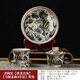 Rongjun Jingdezhen Molong Chuhai Kungfu Tea Set Home Office Teapot Ceramic Covered Bowl Tea Cup Gift Box Set Old Clay Molong Chuhai-Horse Shoe Covered Bowl 6-piece Set Gift Box